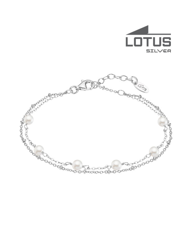 LOTUS SILVER WOMEN'S BRACELET PEARLS